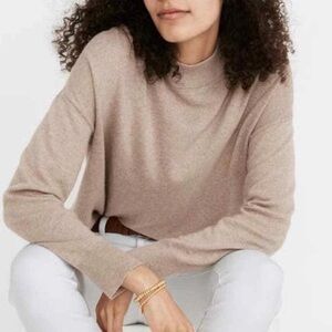 Madewell Ashbury Mock Neck Knit Sweater Heather Hazelwood MCO27